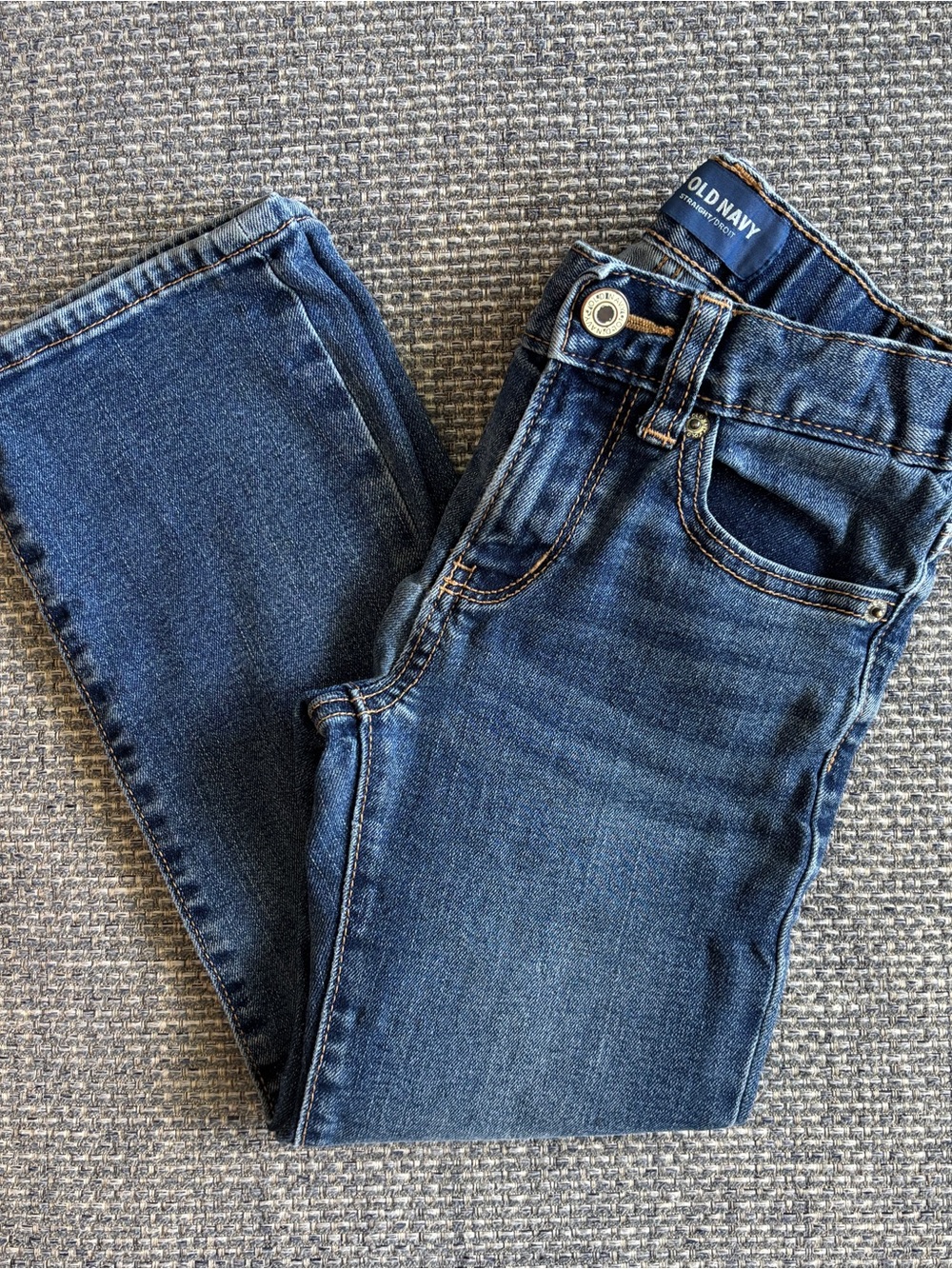 Old Navy Medium Wash Straight Leg Jeans Adjustable Waist | Boys Size 6 Regular